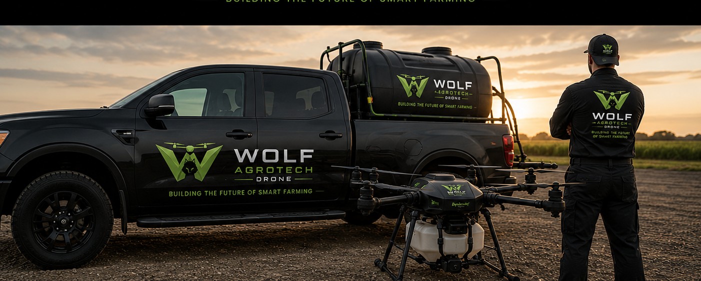 Wolf Agrotech agrárdrón munka közben